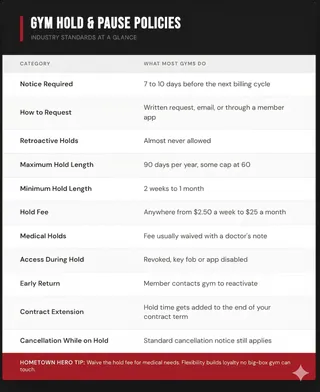 Gym Hold & Pause Policies